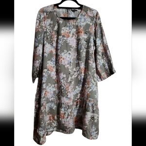 J. Jill Multicolor Floral Long Sleeve Dress